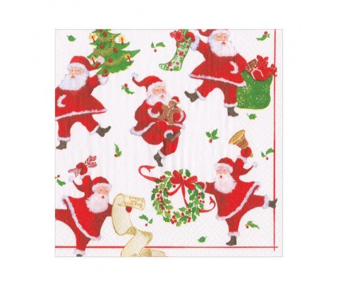 20 servilletas de papel lunch Dancing Santas
