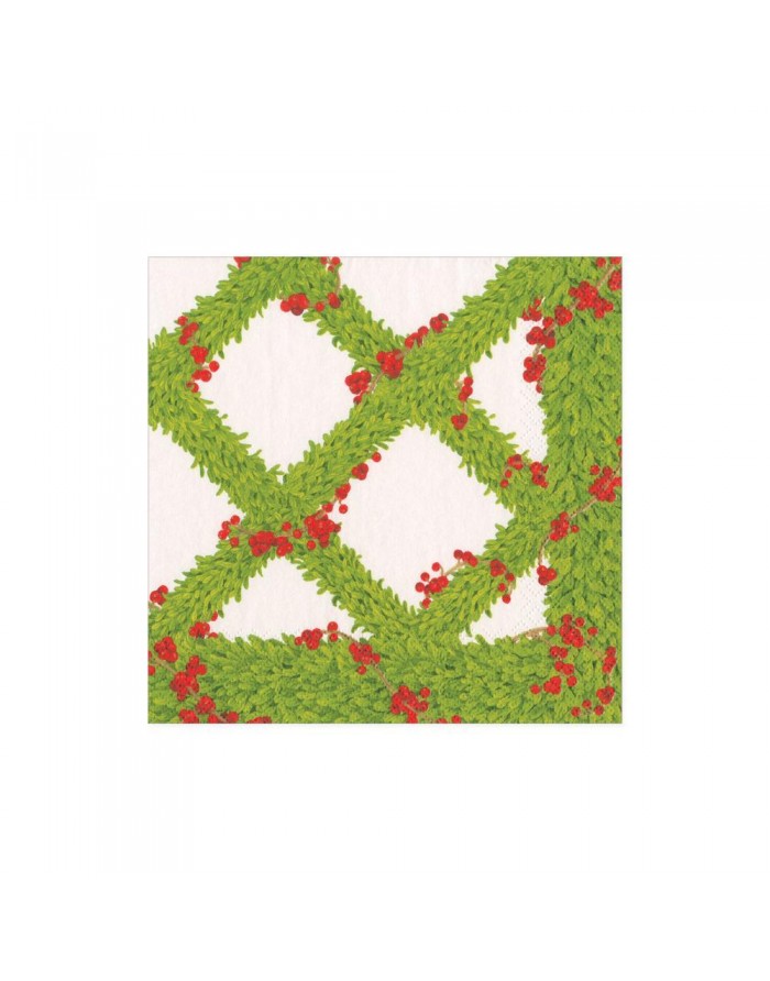 20 servilletas de papel cocktail Boxwood Trellis