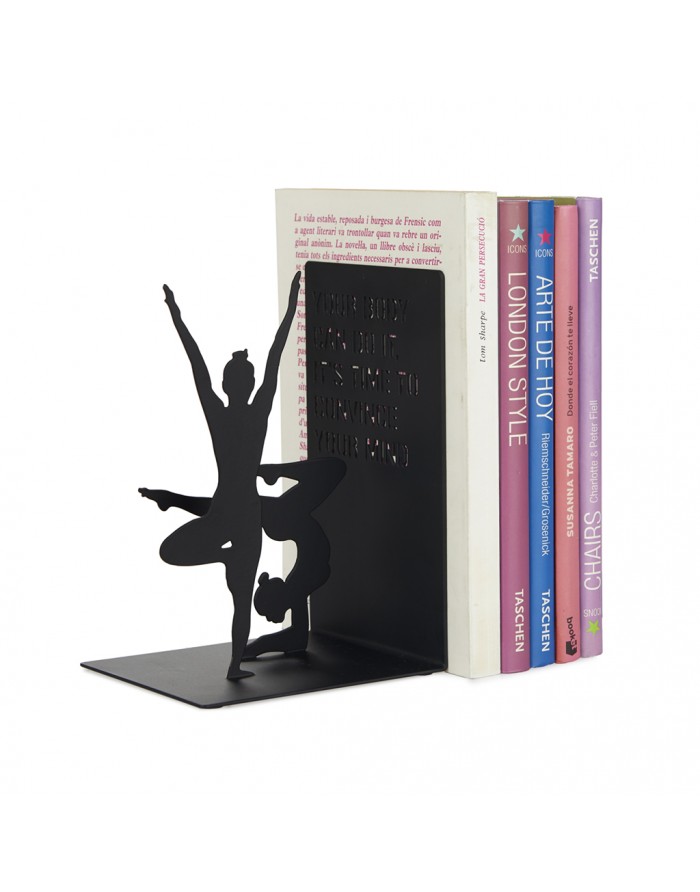 Sujeta libros Yoga metal negro