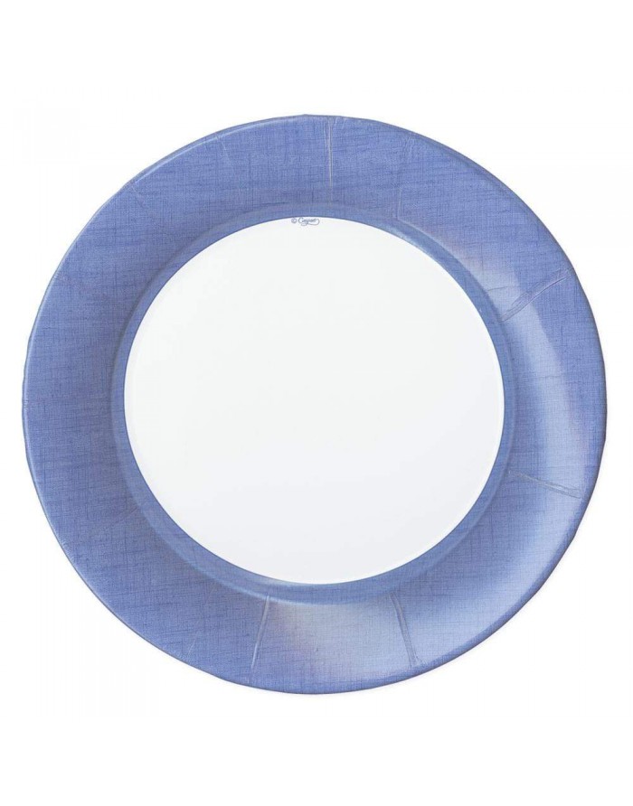 8 platos grandes de papel Blue Linen