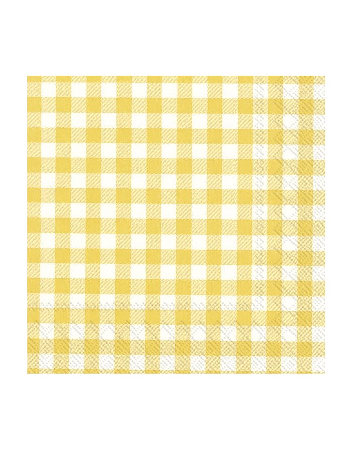 20 servilletas de papel lunch Taverna Yellow Vichy