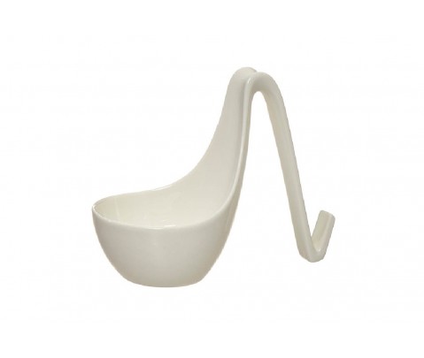 Soporte cuchara cocina blanco porcelana 15 cm