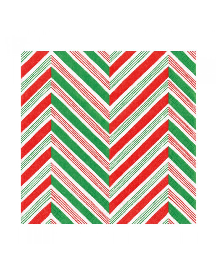 20 servilletas de papel lunch Candy Cane Stripes