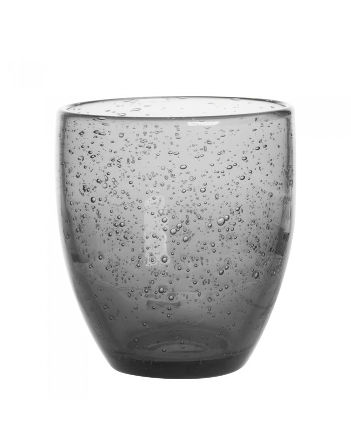 Set 6 vasos cristal burbuja gris 35 cl