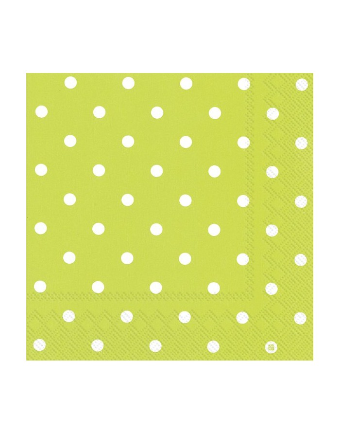 20 servilletas de papel lunch Little Dots Lime