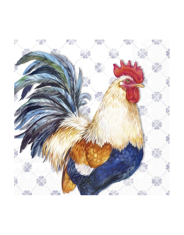 20 servilletas de papel lunch Albert Rooster Blue