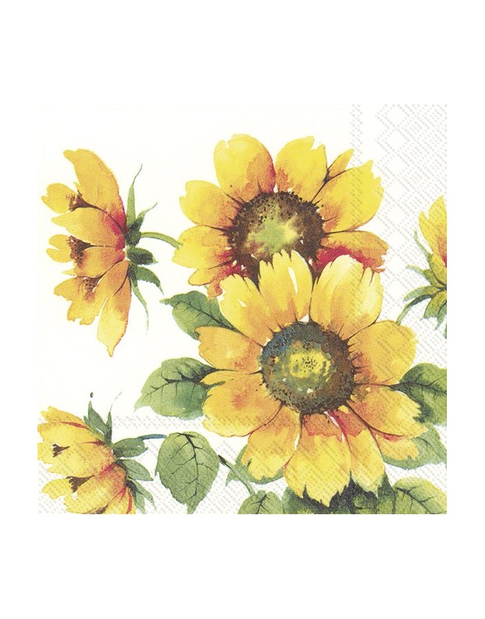 20 servilletas de papel lunch Colourful Sunflowers