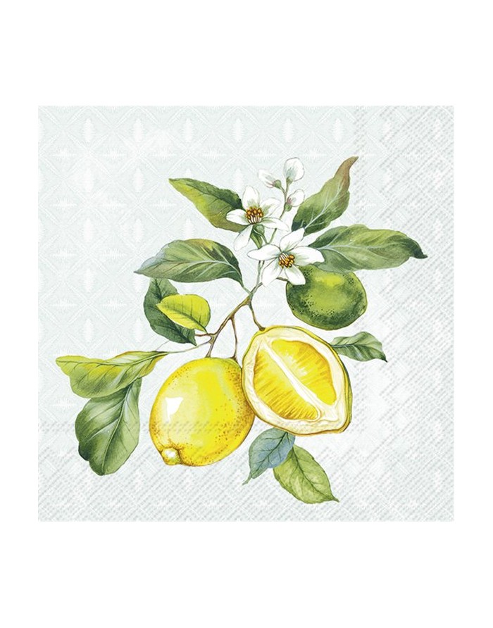 20 servilletas de papel cocktail Lemon Wreath Mint