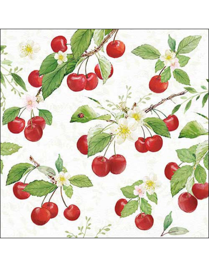 20 servilletas de papel lunch Fresh Cherries