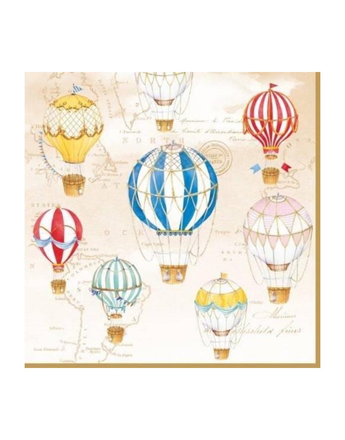 20 servilletas de papel lunch Air Balloons