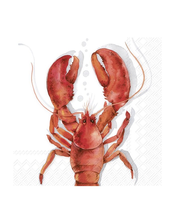 20 servilletas de papel lunch Lobster Coral