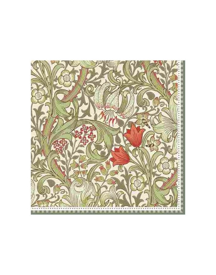 20 servilletas de papel lunch William Morris Green
