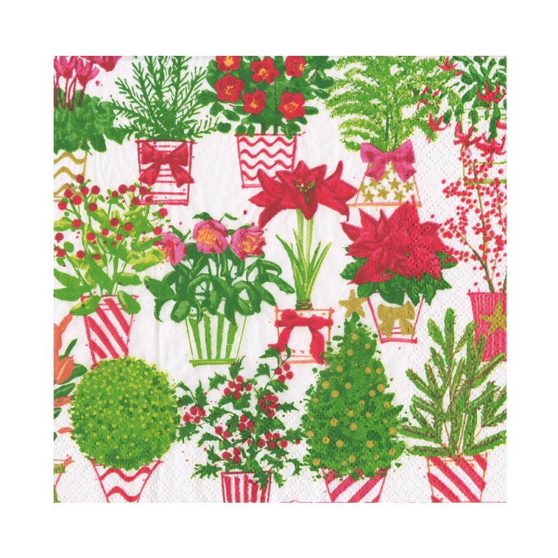 20 servilletas de papel lunch Christmas Flower Market