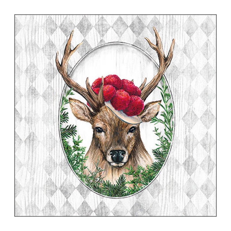 20 servilletas de papel lunch Deer in frame