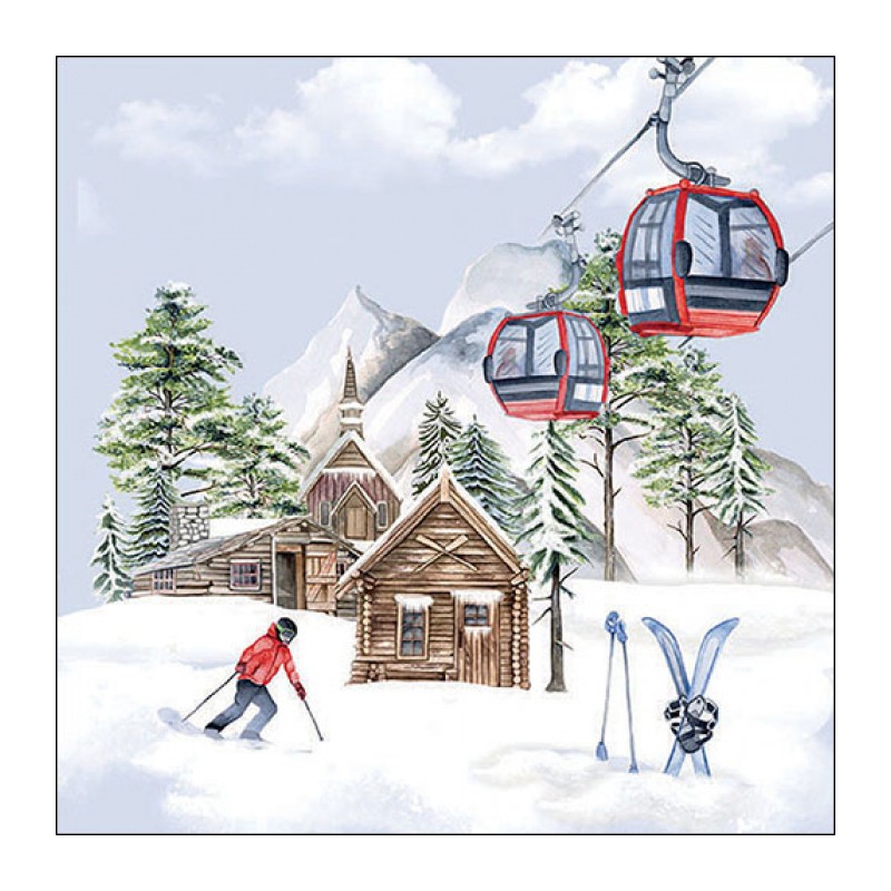 20 servilletas de papel lunch Ski hut