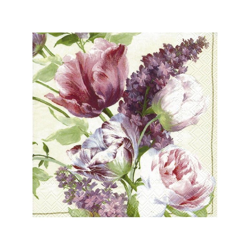 20 servilletas de papel lunch Elizabethan Garden Cream