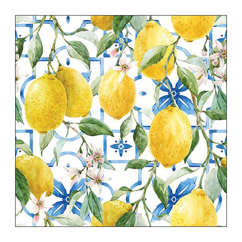 20 servilletas de papel lunch Mediterranean Lemons