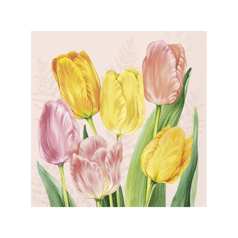 20 servilletas de papel lunch Spring Tulips Rose