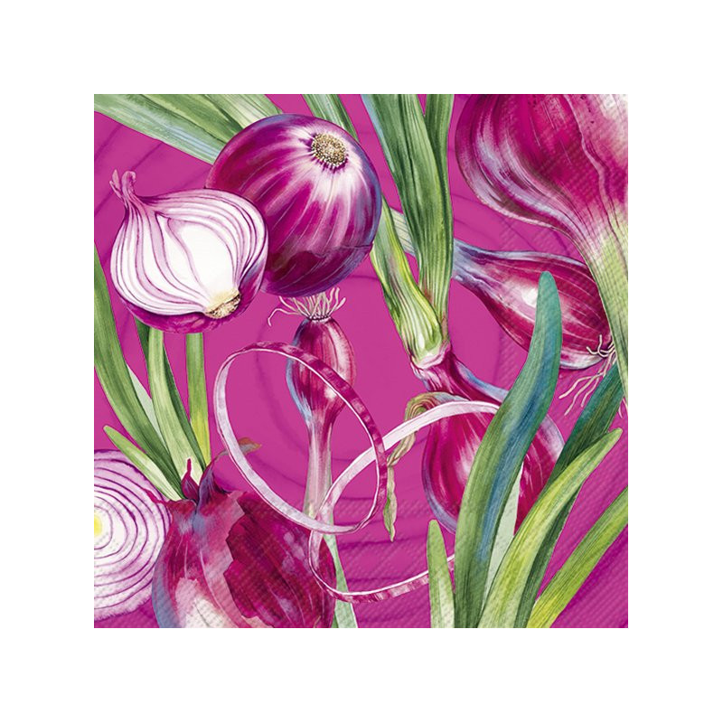 20 servilletas de papel lunch Onions Pink