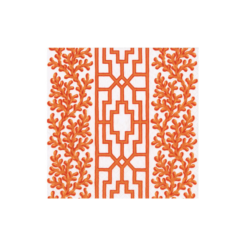 20 servilletas de papel cocktail Coral and Trellis Coral