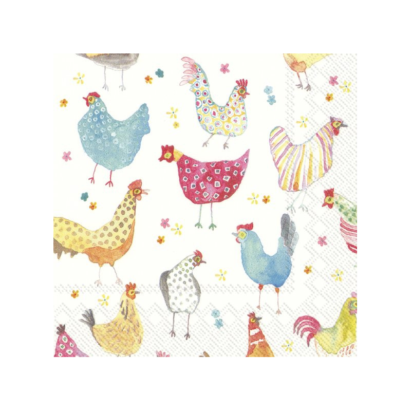 20 servilletas de papel lunch Jolly Hens