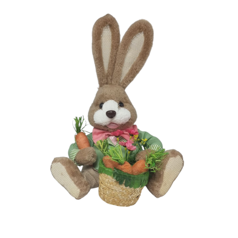 Conejo granjero sentado con cesto 40 cm