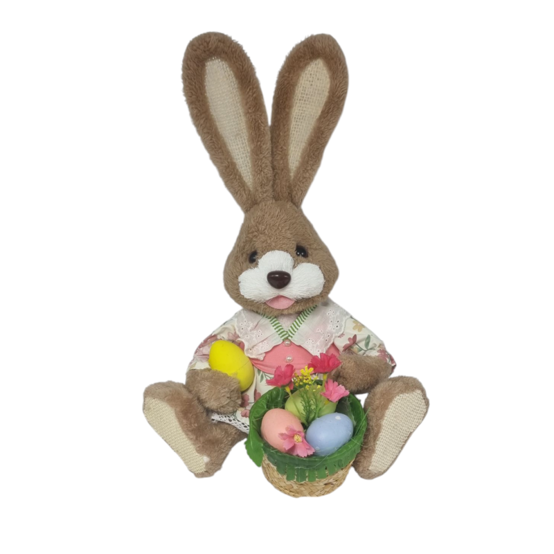 Coneja granjera sentada con cesto 40 cm