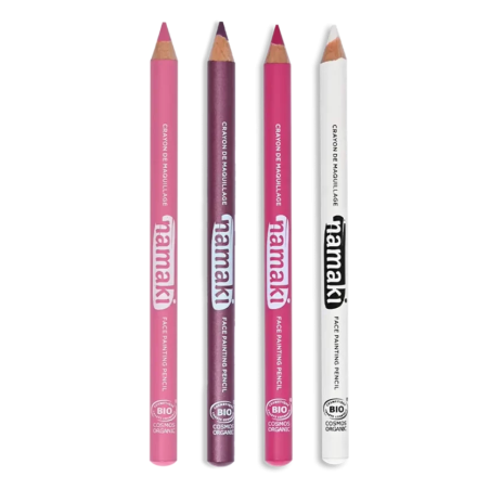 Set 4 lápiz fino maquillaje púrpura-fucsia-rosa-blanco