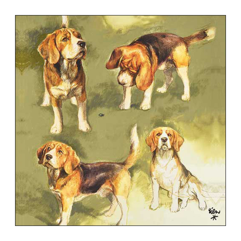 20 servilletas de papel lunch Beagles