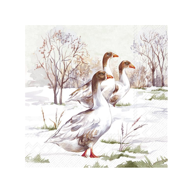 20 servilletas de papel lunch Winter Geese