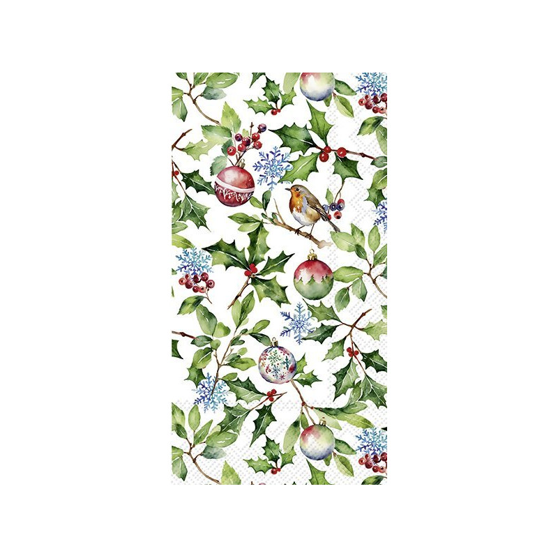 16 servilletas de papel buffet Christmas Holly