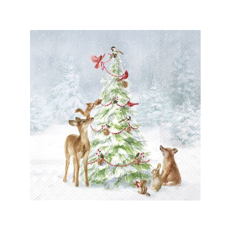 20 servilletas de papel lunch Friends in Snow