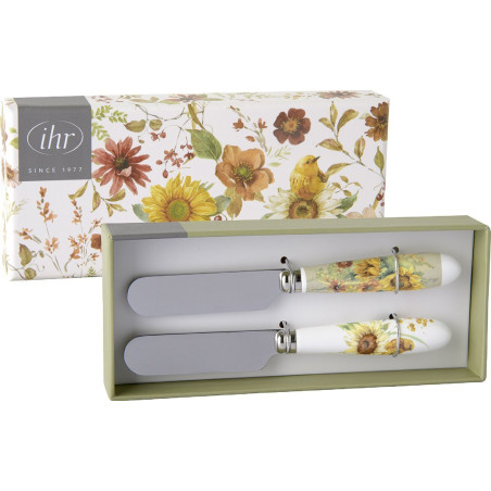 Set 2 cuchillos de mantequilla Late Summer Beauties cream