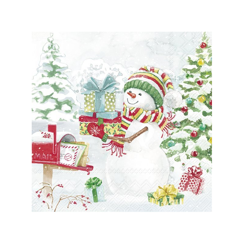 20 servilletas de papel lunch Snow Day Light Blue