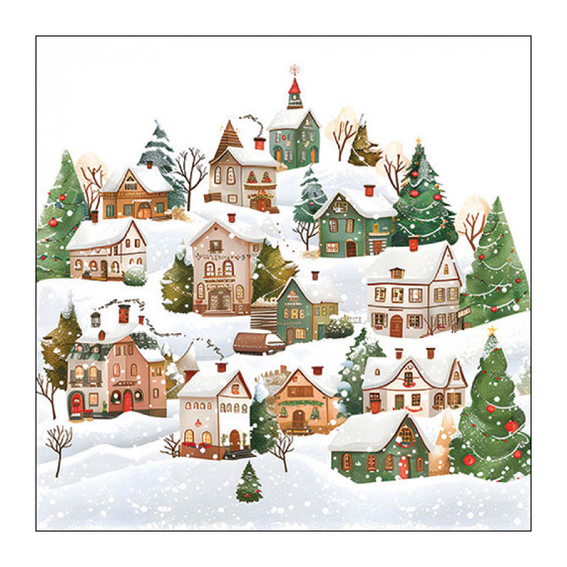 20 servilletas de papel lunch Winter Village
