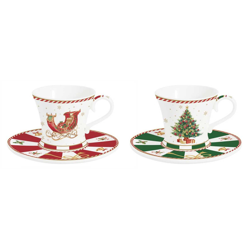 Set 2 tazas café porcelana Christmas Tale 80 ml