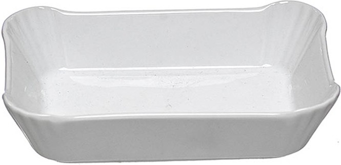 Fuente rectangular pliegues blanca 12 cms
