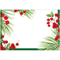 10 marcadores de mesa Evergreen and Berries White