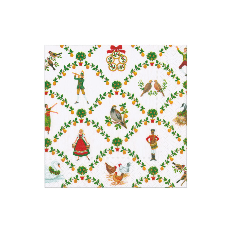 20 servilletas de papel cocktail On The Twelfth Day