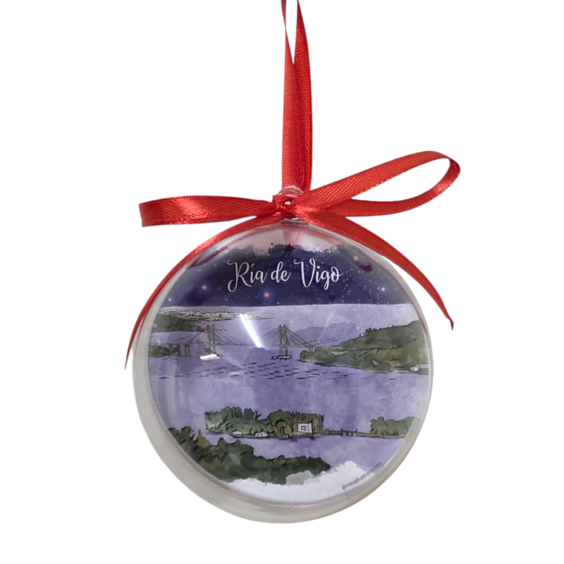 Bola de Navidad Ría de Vigo noche