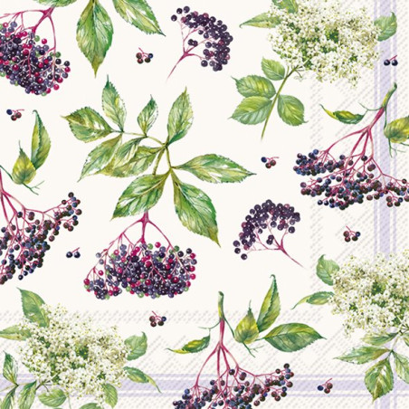20 servilletas de papel lunch Natural Elder Cream