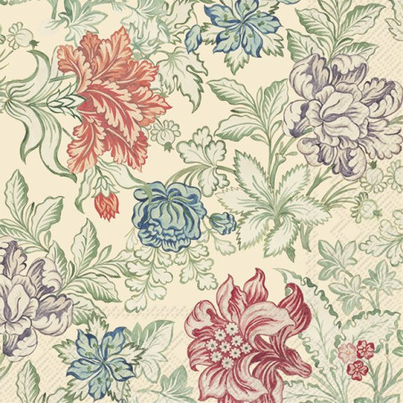20 servilletas de papel lunch Rococo Silk V&A cream