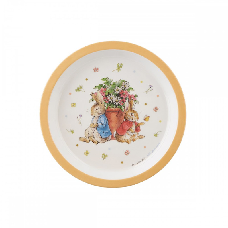 Plato melamina con borde Peter Rabbit apricot 18 cm
