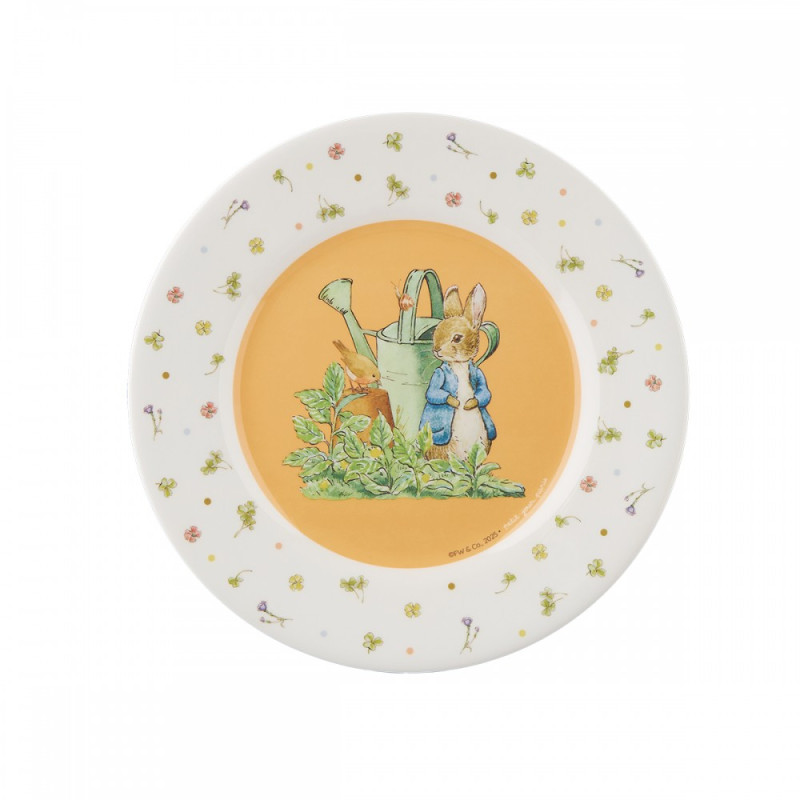 Plato postre melamina Peter Rabbit regadera 20 cm