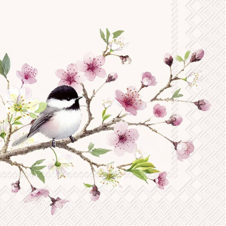 20 servilletas de papel lunch Little Birdie Light Rose