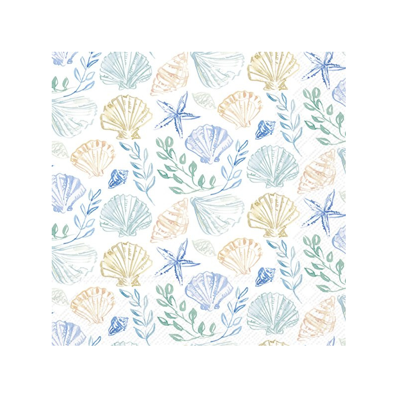 20 servilletas de papel lunch Blue Shells