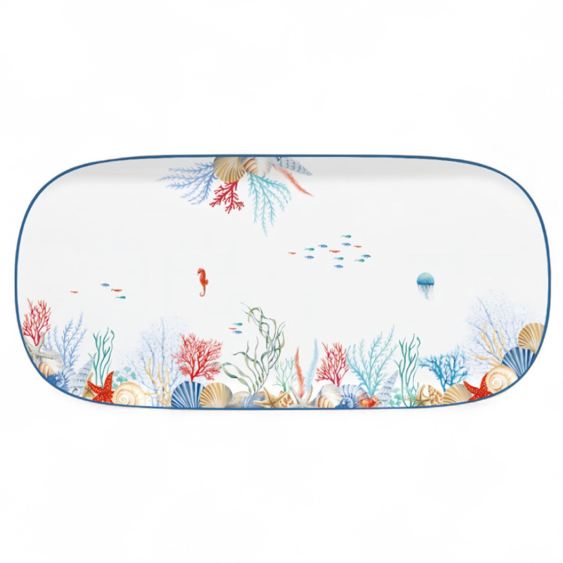 Fuente rectangular porcelana Sea Breeze 40 cm