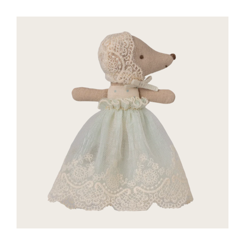 Bebé ratón con bata Menta