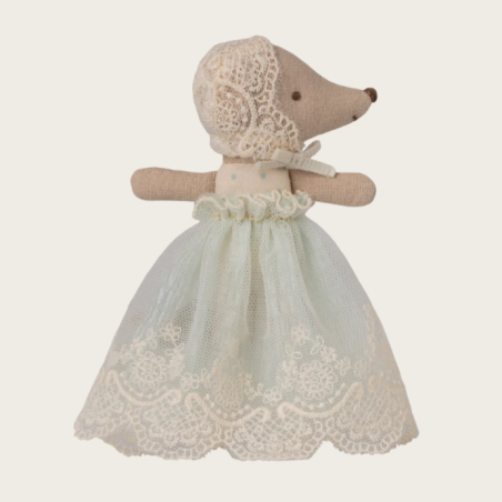 Bebé ratón con bata Menta