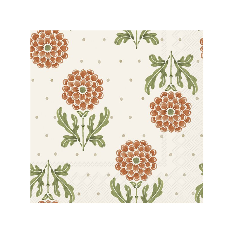 20 servilletas de papel lunch Simple Flower Orange
